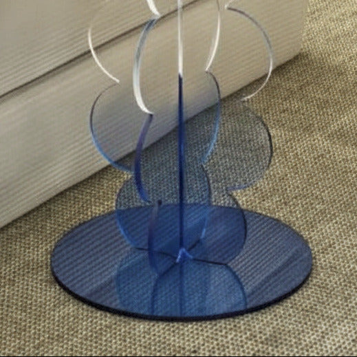 Acrylic Round Side Table 40cm, Clear Amber Accent End Table, 53cm Height for Living Room & Bedroom Multi Market World Inc.