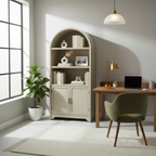 Modern Arched Black Bookshelf with Lower Cabinet Storage Multi Market World Inc.