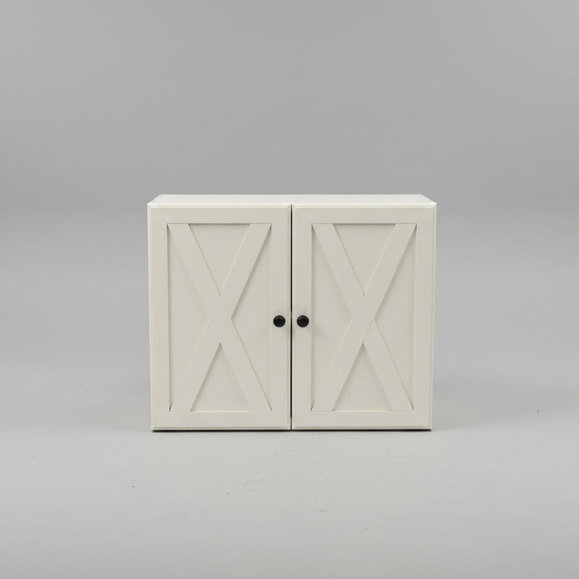 24" Modern Farmhouse Wall-Mounted Bathroom & Kitchen Storage Cabinet, White Floating Cabinet with X-Brace Double Doors Multi Market World Inc.