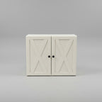 24" Modern Farmhouse Wall-Mounted Bathroom & Kitchen Storage Cabinet, White Floating Cabinet with X-Brace Double Doors Multi Market World Inc.