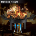 20" Heavy-Duty Round Fire Pit Log Grate, Elevated Steel Firewood Stand Multi Market World Inc.
