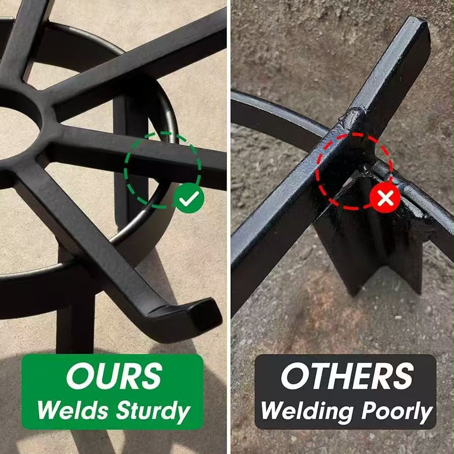 20" Heavy-Duty Round Fire Pit Log Grate, Elevated Steel Firewood Stand Multi Market World Inc.