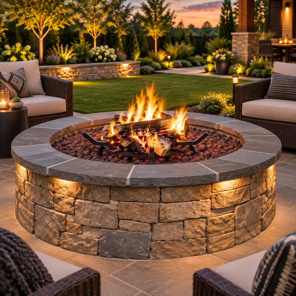 20" Heavy-Duty Round Fire Pit Log Grate, Elevated Steel Firewood Stand Multi Market World Inc.