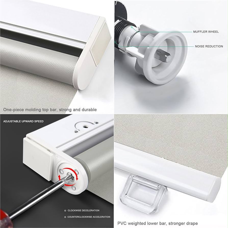 Off-White Retractable Thermal Blackout Roller Blind | Thermal Insulating & UV Protection Window Shade (80cm - 120cm) Multi Market World Inc.