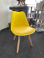 Modern Eiffel Dining Chairs – Wood Legs & Metal Support Frame (1 piece) Multi Market World Inc.