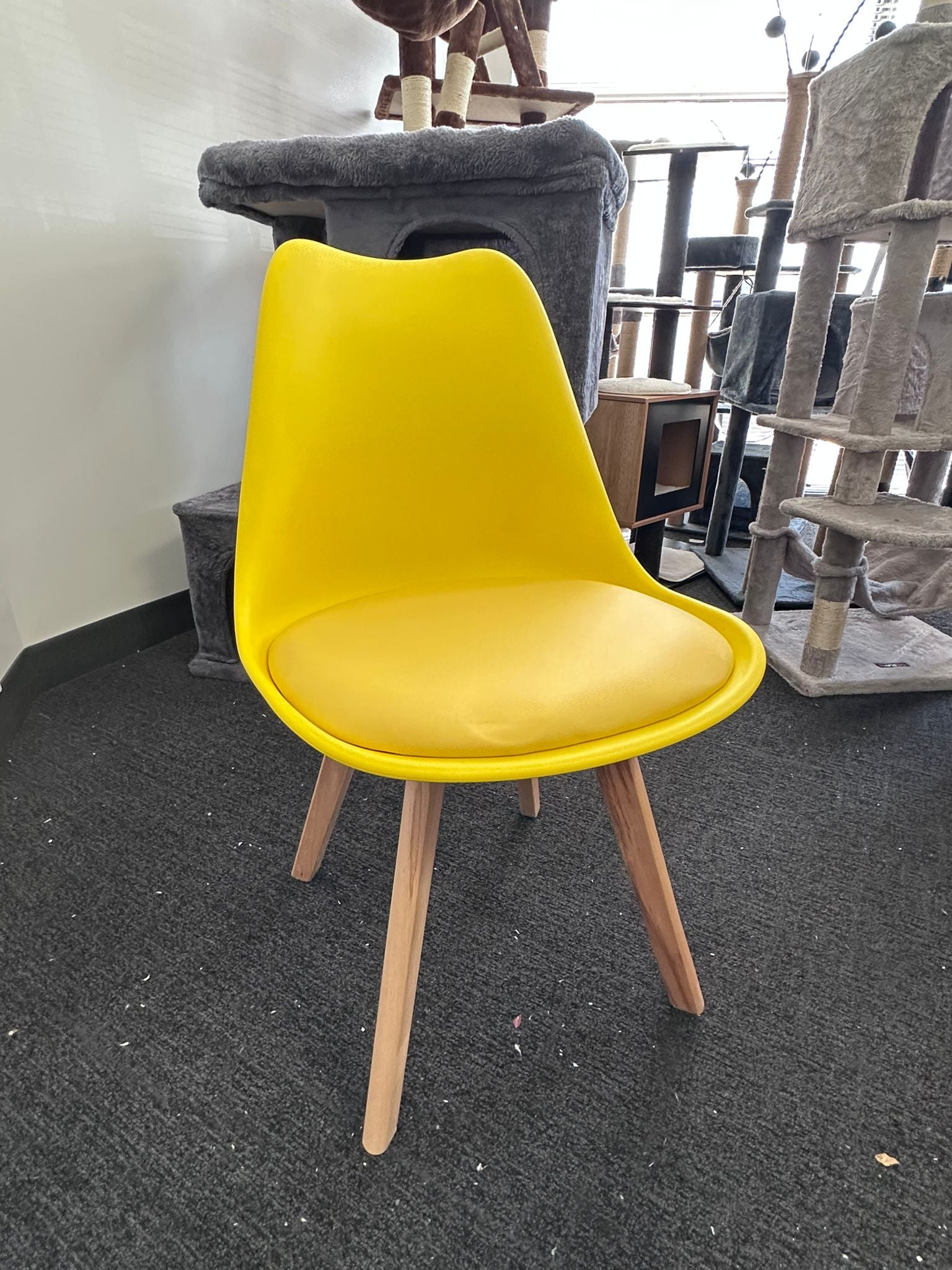 Modern Eiffel Dining Chairs – Wood Legs & Metal Support Frame (1 piece) Multi Market World Inc.