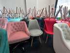 Modern Eiffel Dining Chairs – Wood Legs & Metal Support Frame (1 piece) Multi Market World Inc.