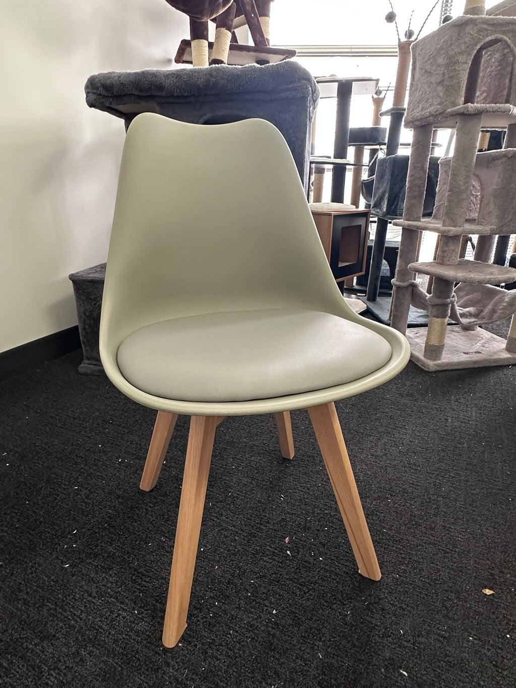 Modern Eiffel Dining Chairs – Wood Legs & Metal Support Frame (1 piece) Multi Market World Inc.