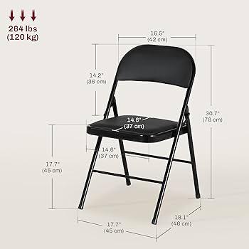 Padded Folding Chairs with Padded Seat