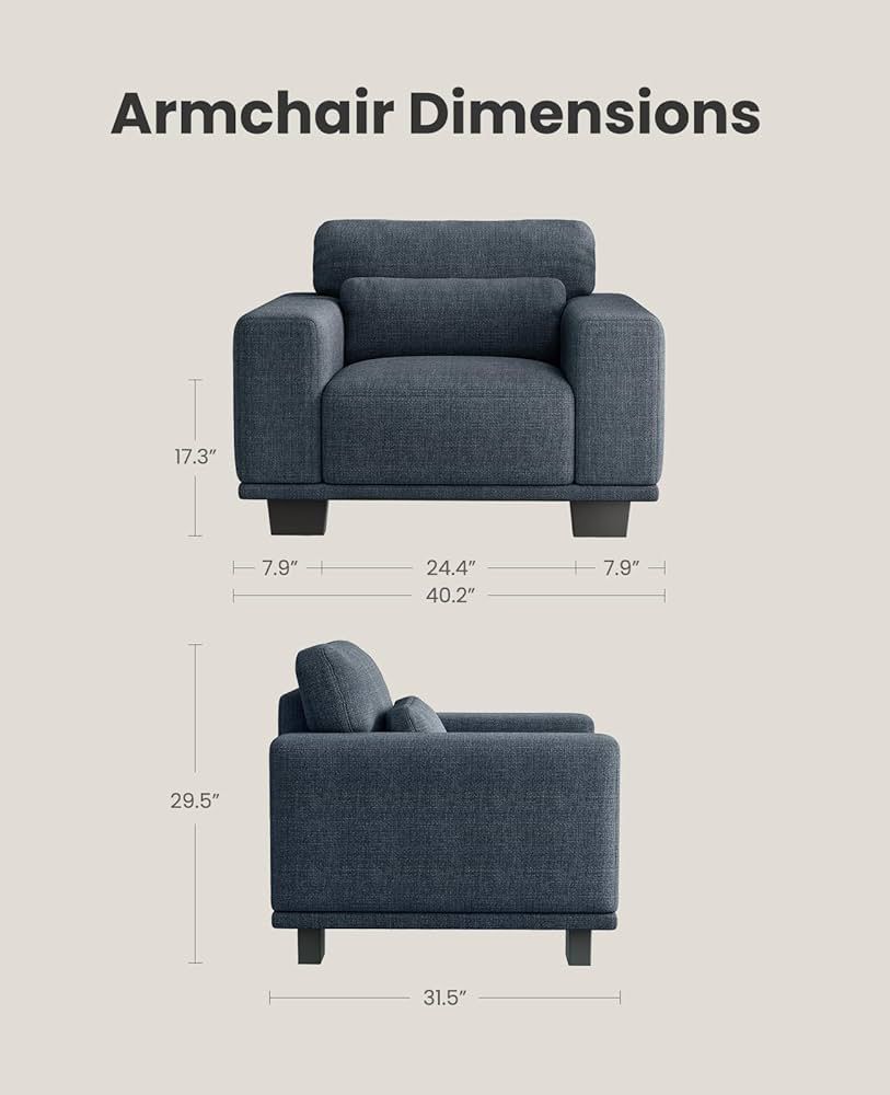 40" Oversized Accent Chair/ Single Sofa, Modern Comfort & Deep Seating for Small Spaces, Share Room Multi Market World Inc.