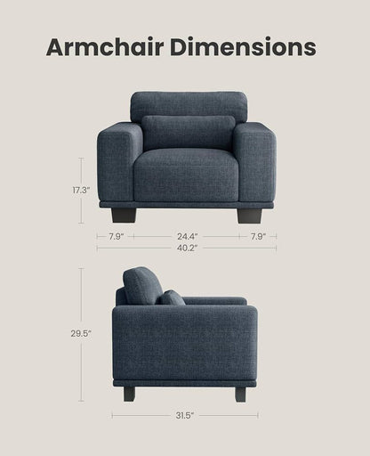 40" Oversized Accent Chair/ Single Sofa, Modern Comfort & Deep Seating for Small Spaces, Share Room