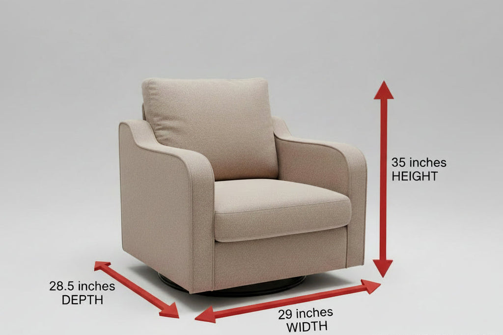 360 Degree Swivel Accent Chair with Curved Armrests - Modern Upholstered Barrel Armchair for Living Room, Bedroom, & Office Multi Market World Inc.