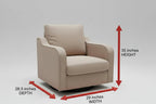360 Degree Swivel Accent Chair with Curved Armrests - Modern Upholstered Barrel Armchair for Living Room, Bedroom, & Office Multi Market World Inc.
