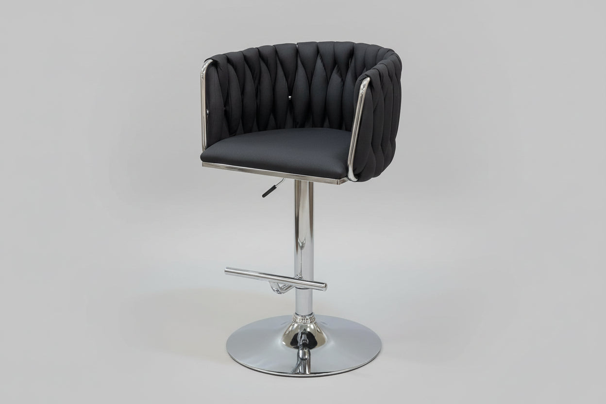 Set of 2 MMW Velvet Adjustable Bar Stool/ Barstools with Silver Base, Tufted High Back Swivel Bar Chair Multi Market World Inc.