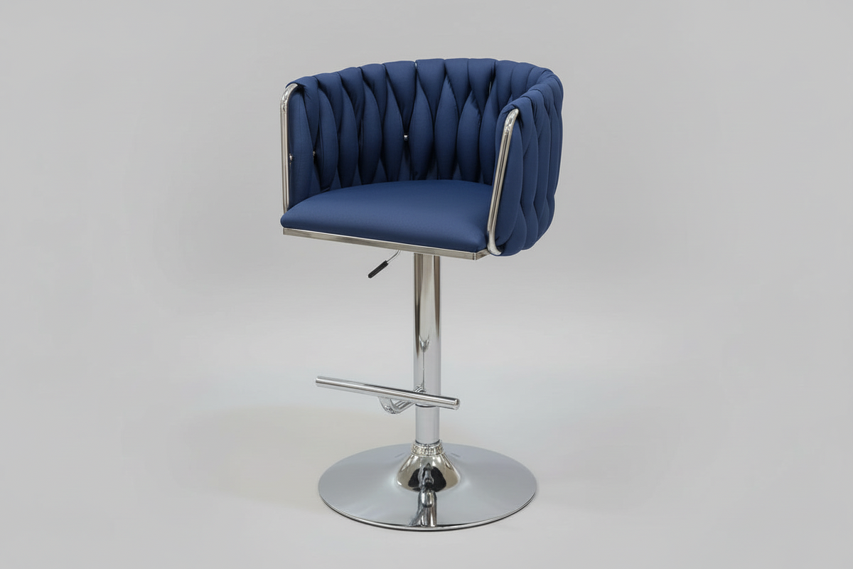 Set of 2 MMW Velvet Adjustable Bar Stool/ Barstools with Silver Base, Tufted High Back Swivel Bar Chair Multi Market World Inc.