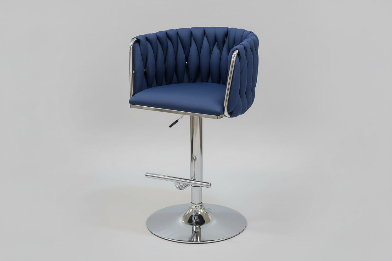 Set of 2 MMW Velvet Adjustable Bar Stool/ Barstools with Silver Base, Tufted High Back Swivel Bar Chair Multi Market World Inc.