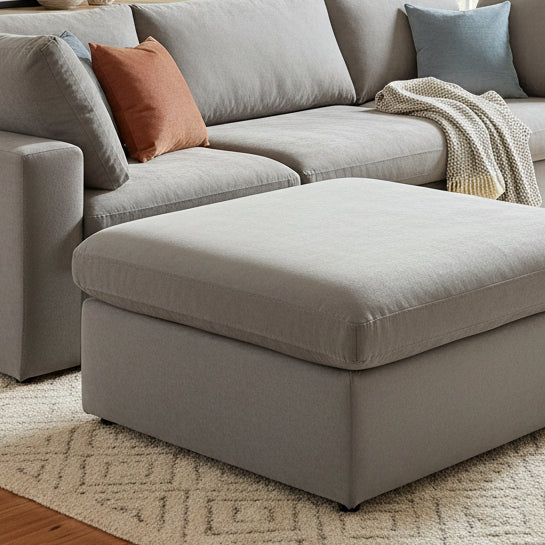 Cloud Sofa,  120" Modular Sectional with Reversible Ottoman, light grey Multi Market World Inc.