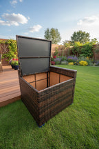 8-Piece Outdoor Rattan Sectional Sofa Set,  6-Seater Modular Wicker Patio Furniture with Corner Storage Box and Glass Top Coffee Table Multi Market World Inc.