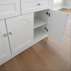 White Kitchen Pantry Cabinet with Hutch, Coffee Bar Station, 185.5cm Height Storage Organizer Multi Market World Inc.