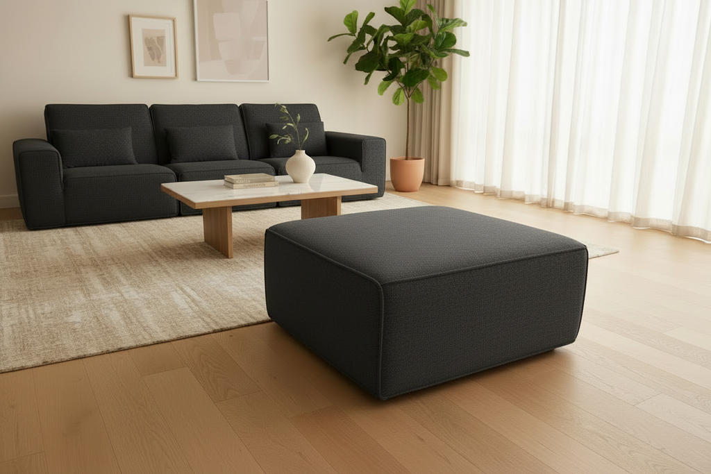 118" 4 Pieces Modular Sectional Boness Sofa with Chaise, No-leg Couch, Dark Grey Multi Market World Inc.