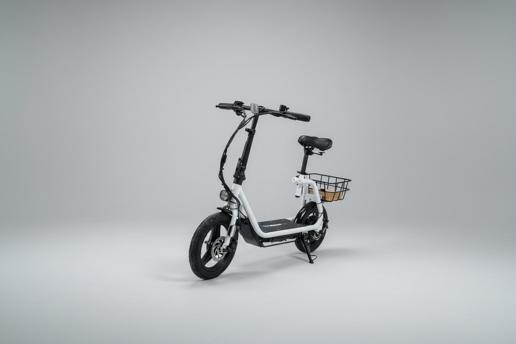Foldable 14" Electric Scooter with Seat & Cargo Basket – Adjustable Height, 750W Motor, 30 km/h, 10.4Ah Battery Multi Market World Inc.