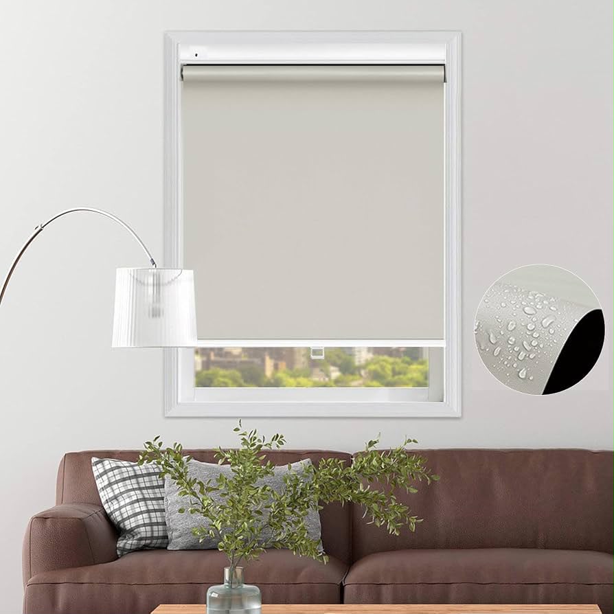 Off-White Retractable Thermal Blackout Roller Blind | Thermal Insulating & UV Protection Window Shade (80cm - 120cm) Multi Market World Inc.