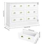 6 Drawer White Double Dresser for Bedroom, Gold Handle Drawer Chest Wood Storage Cabinet for Living Room, White Multi Market World Inc.