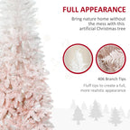 6ft Pencil Artificial Christmas Tree with Pine Realistic Branches, Auto Open, Pink and White Multi Market World Inc.