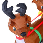 7' Inflatable Christmas Santa in Sleigh Reindeer LED Lighted Decoration Multi Market World Inc.