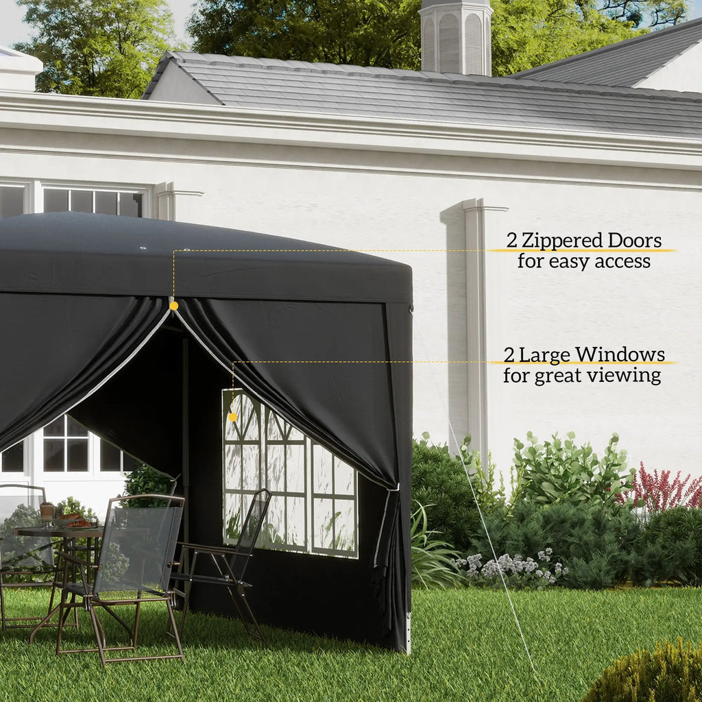 10x10 Pop-Up Canopy Tent with Sidewalls & Mesh Screens Multi Market World Inc.