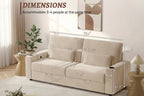 72.5 Inch Modern Velvet Sofa Couch, 2-Seater Loveseat with Hidden Storage Base, USB & Type-C Charging Ports, for Living Room (Cream) Multi Market World Inc.