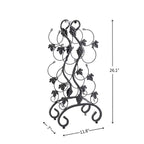 Metal Grapevine 10-Bottle Wine Rack - Free Standing Metal Wine Holder Countertop & Floor Display Multi Market World Inc.