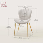 Dining Chairs Set of 4, Modern Accent Chair with Cushioned Backrest, Upholstery for Living Room, Cream White Multi Market World Inc.