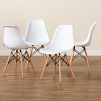 Set of 4 Modern Eiffel Dining Chairs – Wood Legs & Metal Support Frame Multi Market World Inc.