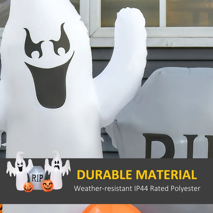 4ft Light-Up Halloween Inflatable: Spooky Ghosts, Tombstone & Pumpkin
