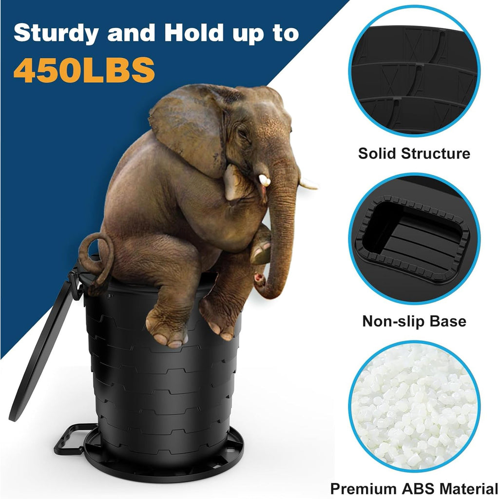 Portable Folding Toilet – Multi-Functional Retractable Camping Commode with Toilet Paper Holder Multi Market World Inc.