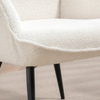 Accent Sherpa Chair, Upholstered Armchair, Fluffy Wingback Chair for Living Room, Reading Room, Cream White Multi Market World Inc.