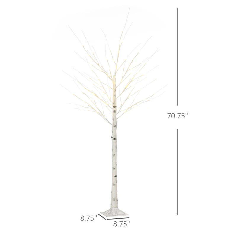 6 ft Artificial Birch Tree Light with Pre-Lit LED Light for Home Party, Indoor and Covered Outdoor Use 5 Multi Market World Inc.