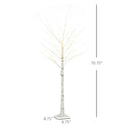 6 ft Artificial Birch Tree Light with Pre-Lit LED Light for Home Party, Indoor and Covered Outdoor Use 5 Multi Market World Inc.