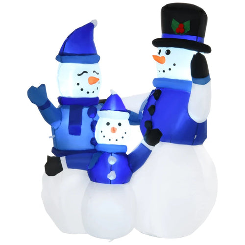 1.2M Tall Large LED Lighted Christmas/Halloween Inflatable Snowmen Family Outdoor Indoor Holiday Decorations Multi Market World Inc.