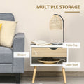 Bedside Table with Drawer and Open Shelf - Compact White Nightstand Multi Market World Inc.