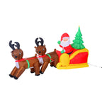 7' Inflatable Christmas Santa in Sleigh Reindeer LED Lighted Decoration Multi Market World Inc.