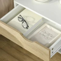 Bedside Table with Drawer and Open Shelf - Compact White Nightstand