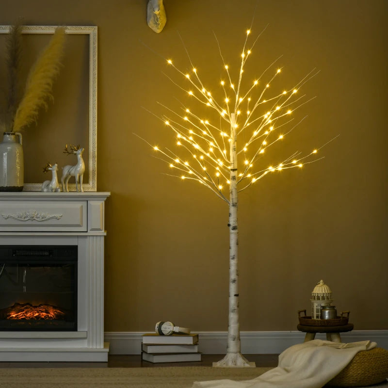 6 ft Artificial Birch Tree Light with Pre-Lit LED Light for Home Party, Indoor and Covered Outdoor Use 5 Multi Market World Inc.