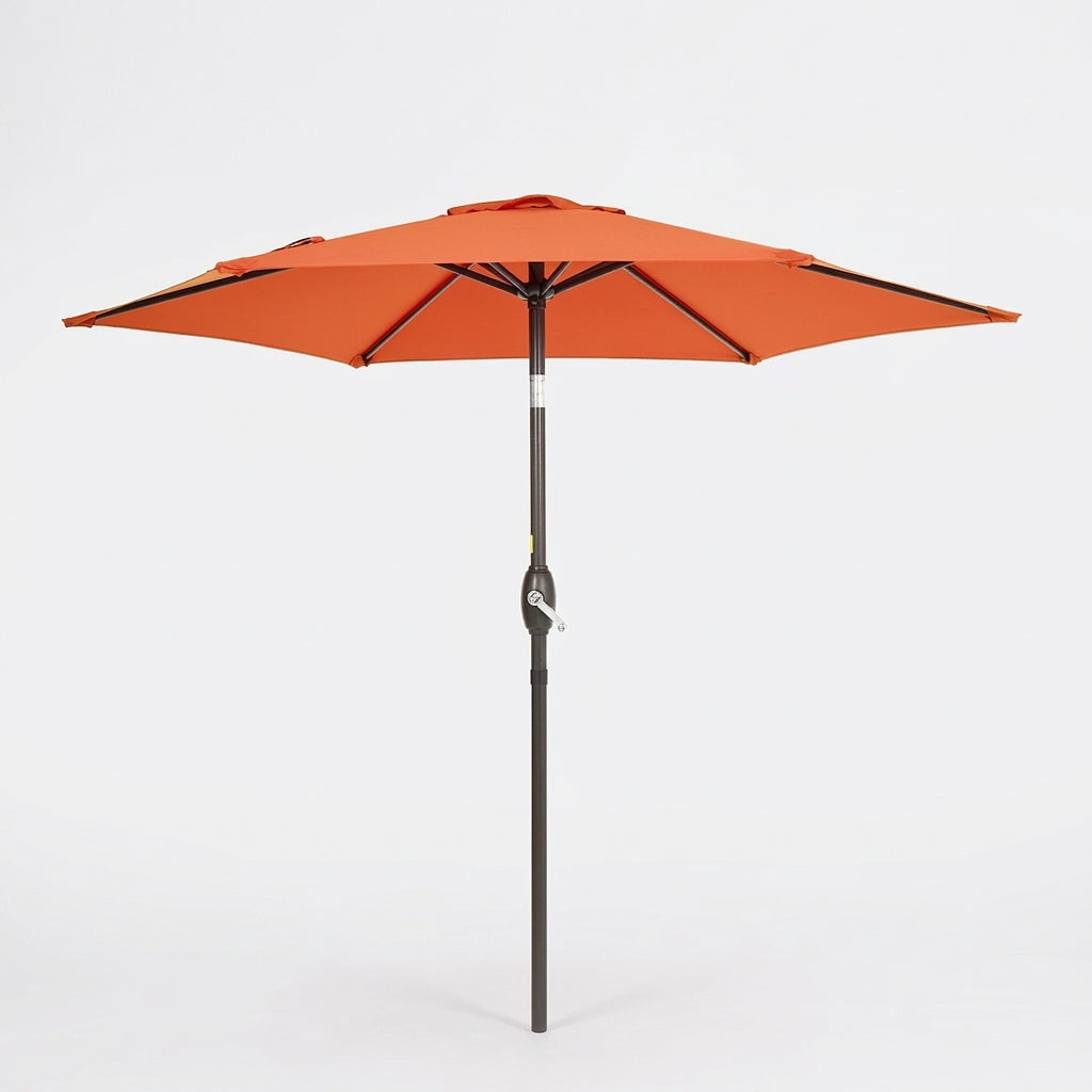 9.8 ft Outdoor Patio Umbrella with 8 Ribs, Easy Hand-Crank & Push-Button Tilt Multi Market World Inc.