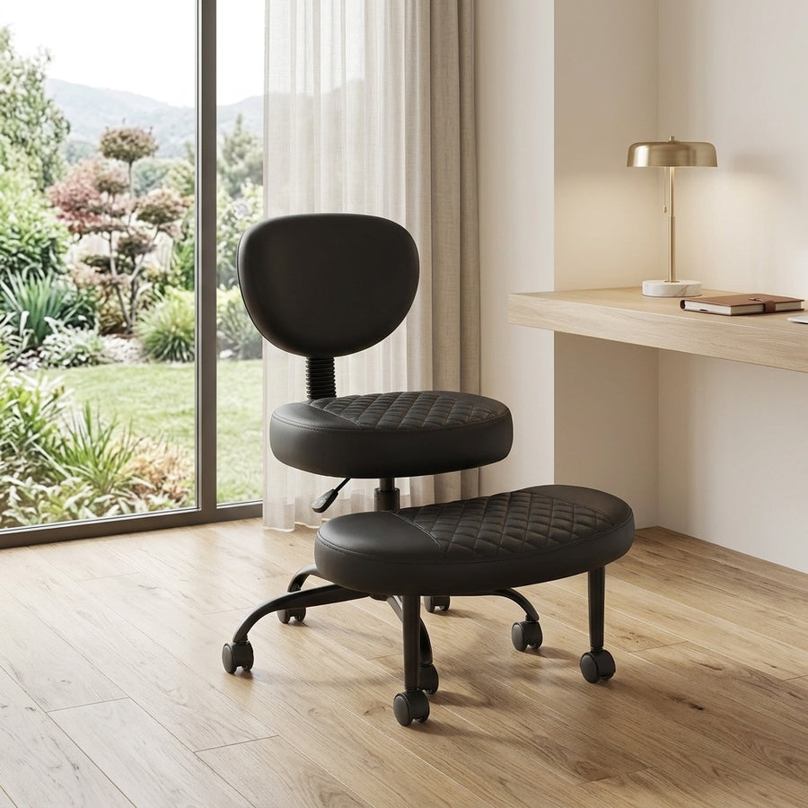 Ergonomic Cross-Legged Office Chair with Adjustable Footrest, Lumbar Support Multi Market World Inc.