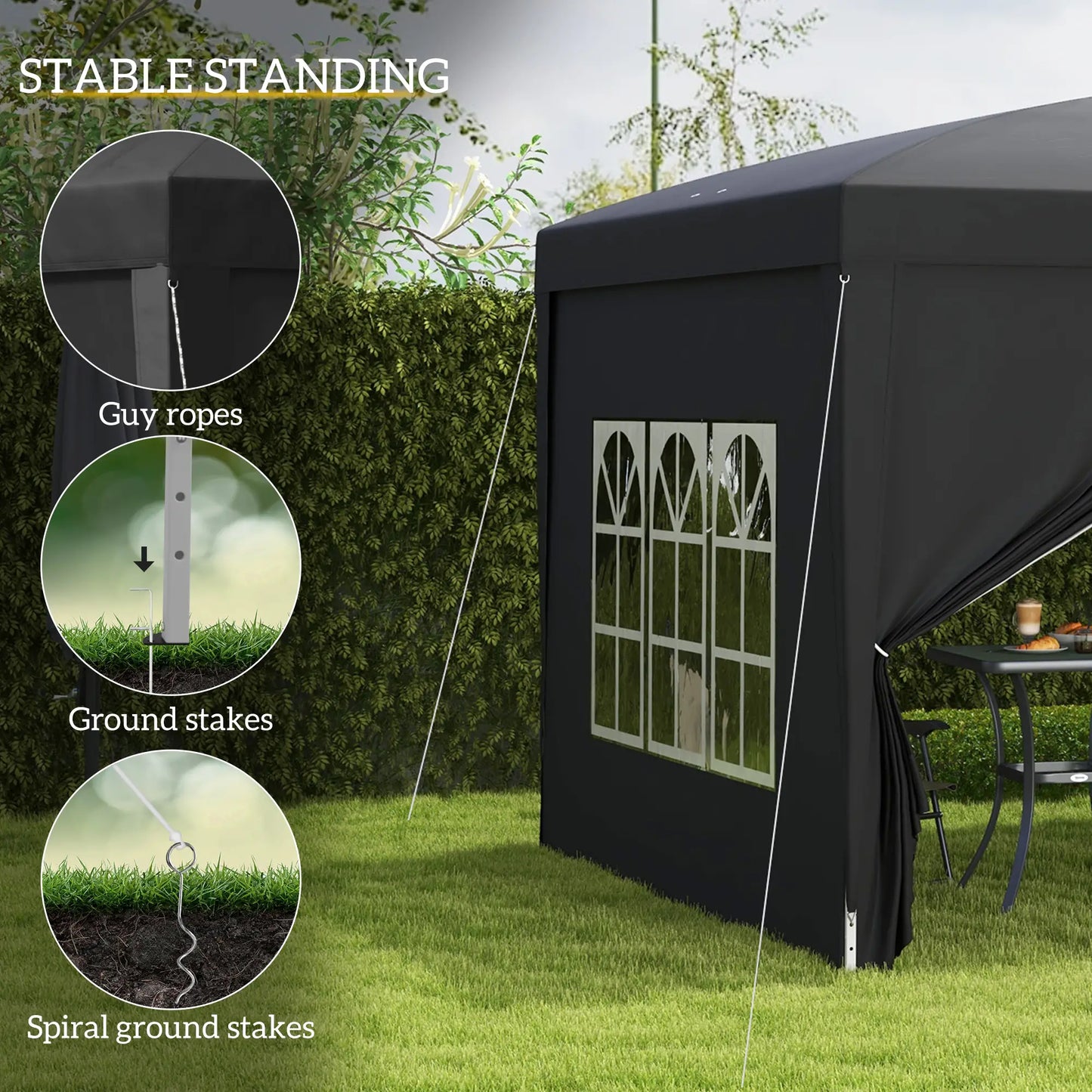 10x10 Pop-Up Canopy Tent with Sidewalls & Mesh Screens