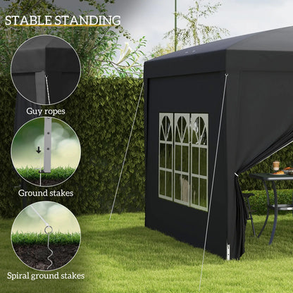 10x10 Pop-Up Canopy Tent with Sidewalls & Mesh Screens