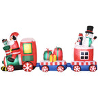 8ft Inflatable Christmas Train with Santa Claus, Snowman, Penguin and Gift Boxes, Blow-Up Outdoor LED Yard Display for Lawn Garden Party 5 Multi Market World Inc.