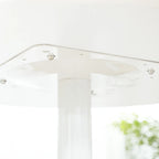 Modern Kitchen Table for 2, Round Dining Table with Steel Base for Living Room, Dining Room, White Multi Market World Inc.